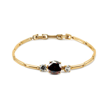 Deep red centre stone link bracelet