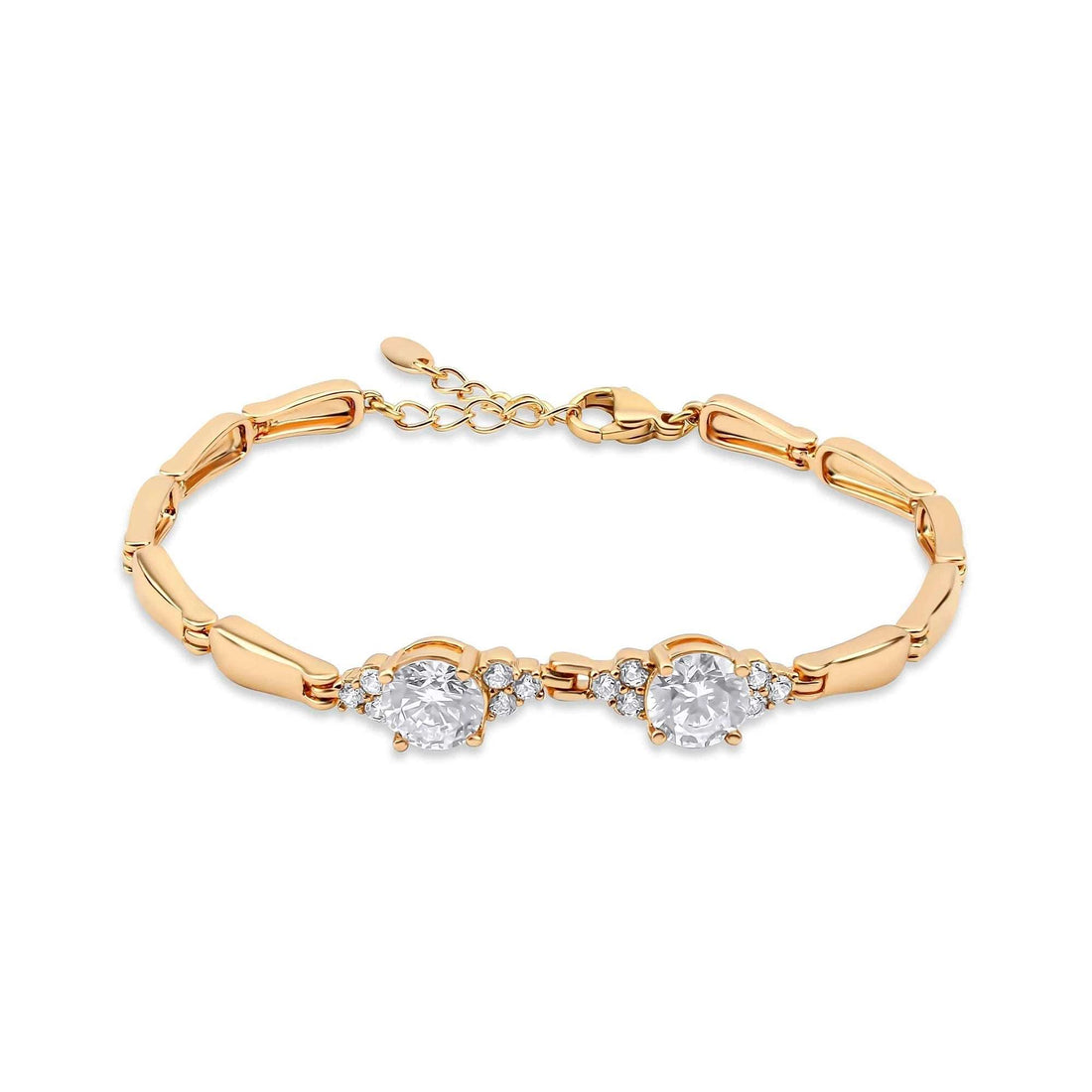 Two-stone cubic zirconia bracelet