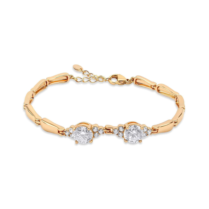 Two-stone cubic zirconia bracelet