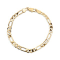 Gold-plated Figaro chain bracelet with a secure lobster clasp
