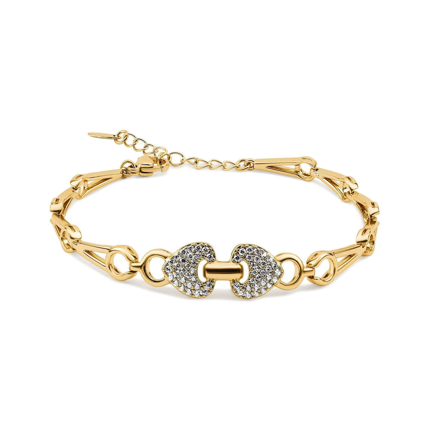 Cubic zirconia link bracelet, 16–19 cm