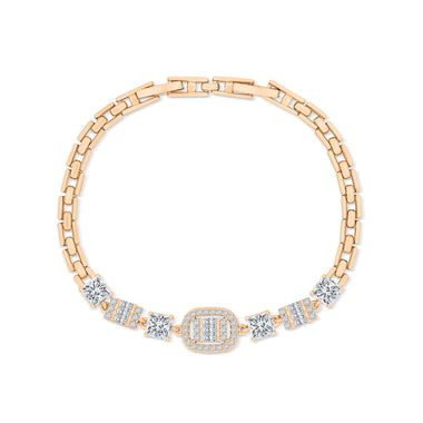 Adjustable cubic zirconia link bracelet