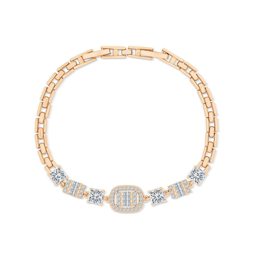 Adjustable cubic zirconia link bracelet
