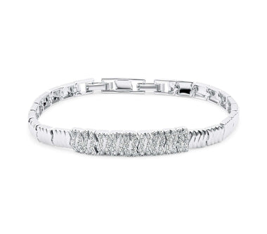 Wavy cubic zirconia tennis bracelet