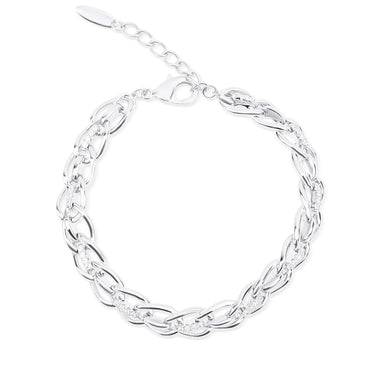 Twisted-link crystal bracelet, 8 mm