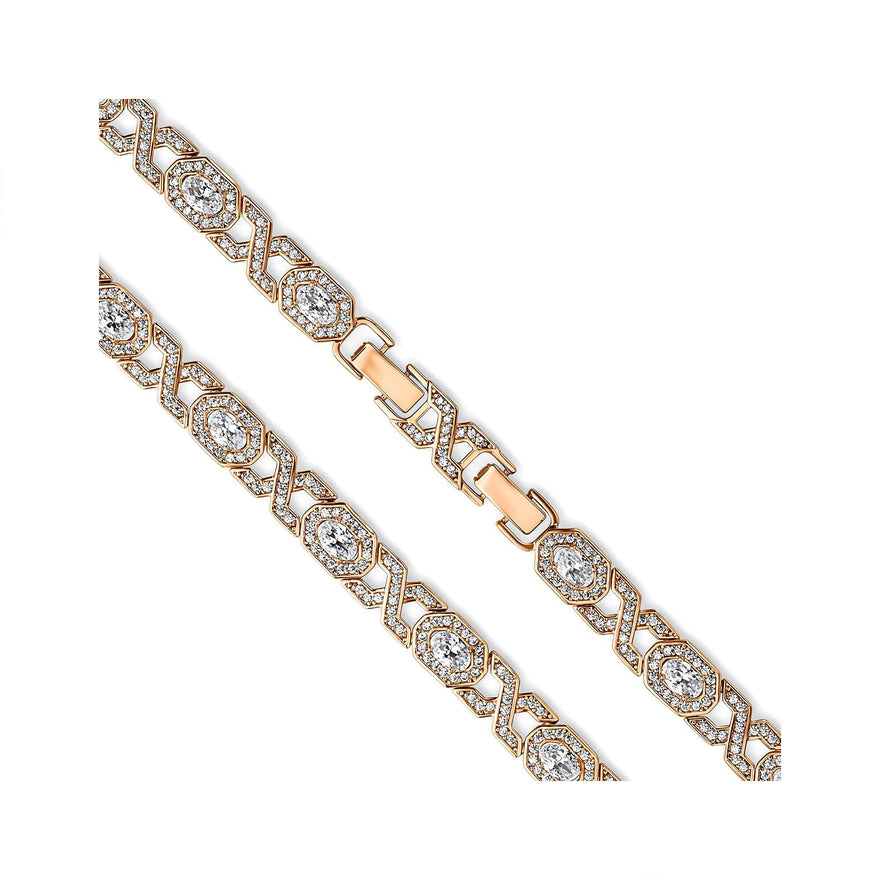 Oval cubic zirconia tennis bracelet