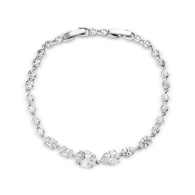 Mixed-shape cubic zirconia bracelet