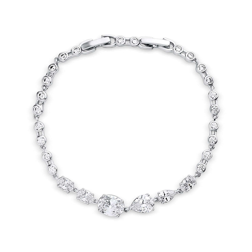 Mixed-shape cubic zirconia bracelet