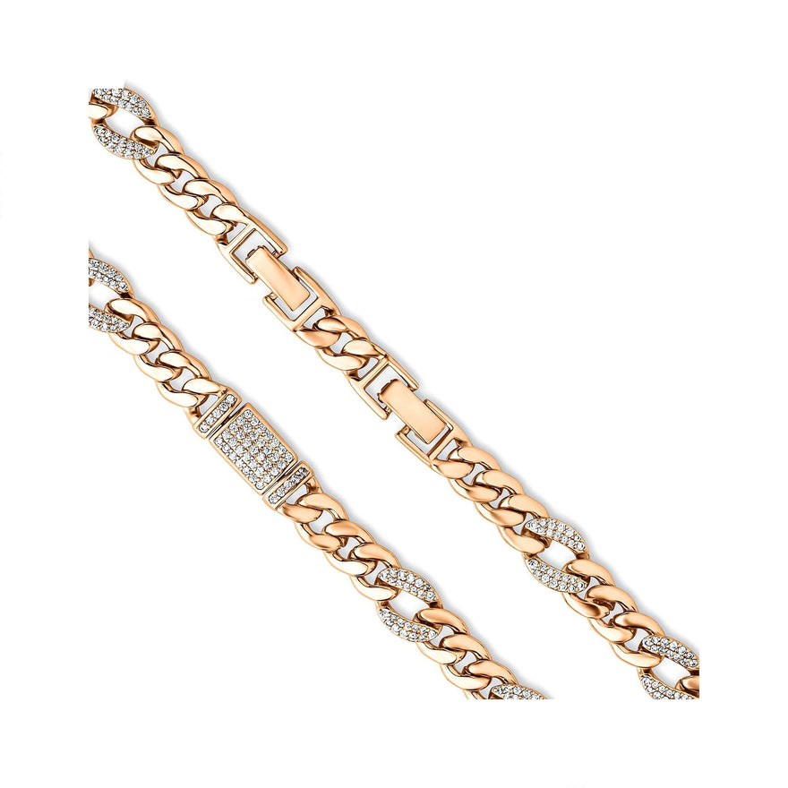 Cubic zirconia plate link bracelet