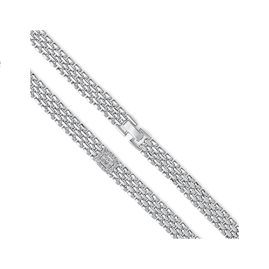Halo centrepiece link bracelet, 19 cm
