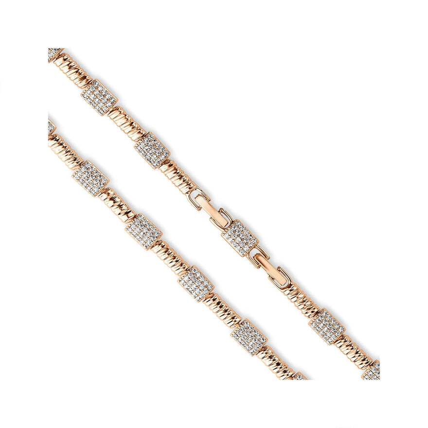 Ribbed bracelet with square crystals