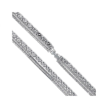 Layered cubic zirconia chain bracelet