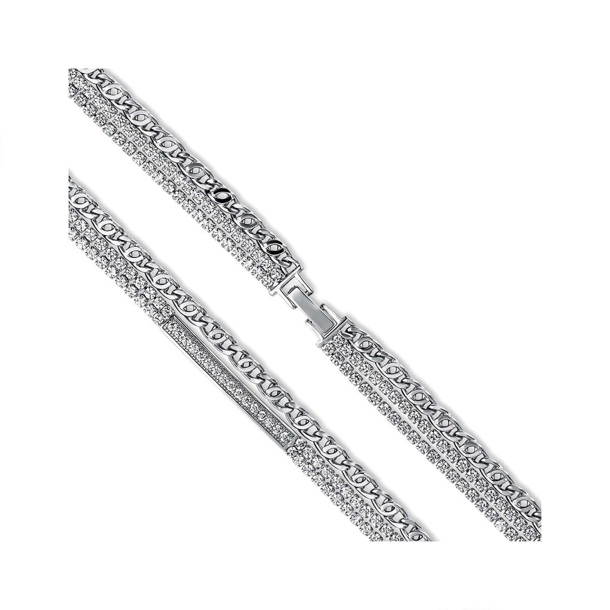 Layered cubic zirconia chain bracelet
