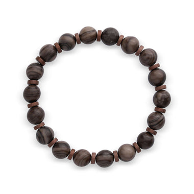 Natural jasper bead bracelet, 10 mm