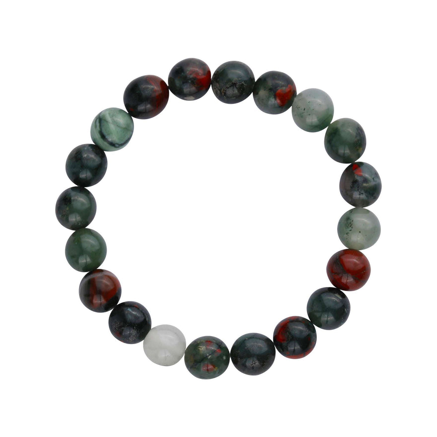 African bloodstone bead bracelet
