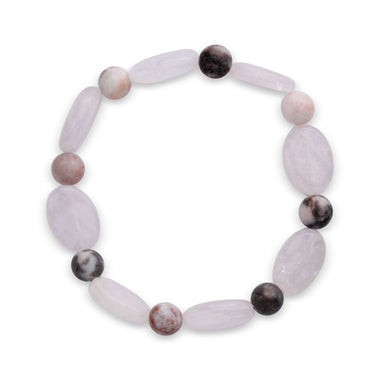 Rose quartz and jasper bracelet