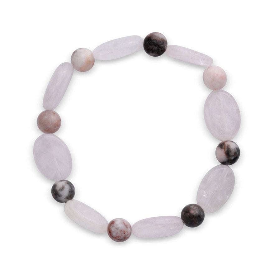 Rose quartz and jasper bracelet