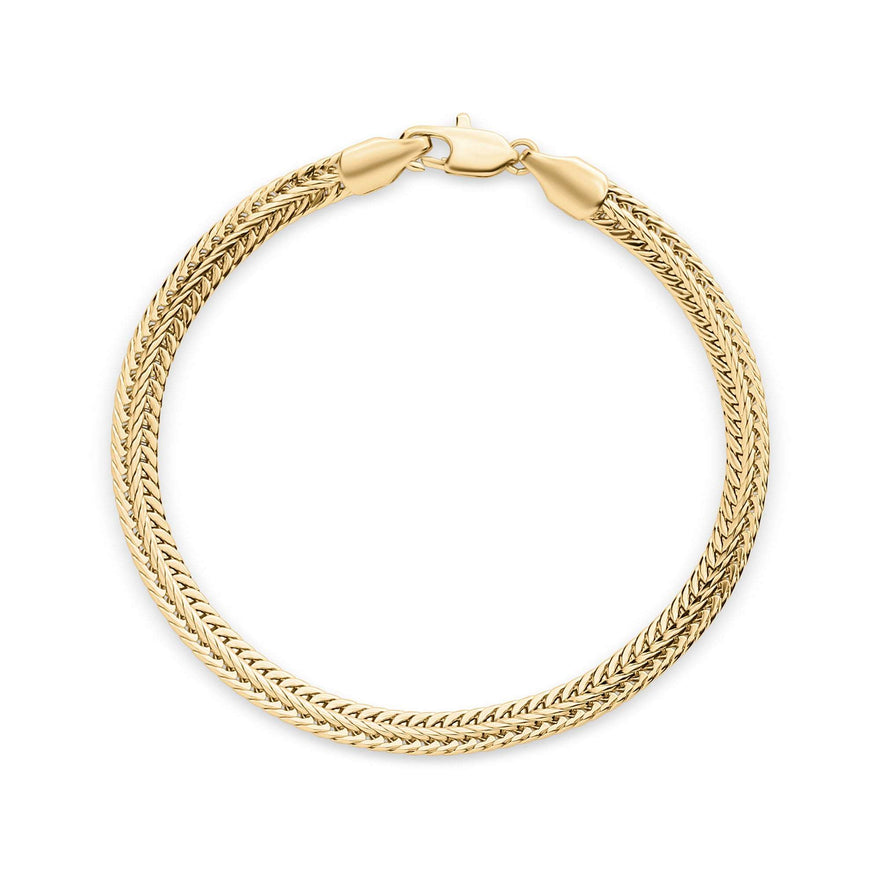 Double wheat weave bracelet, 19 cm