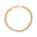 Gold-plated unisex bracelet with a patterned Garibaldi weave and lobster clasp