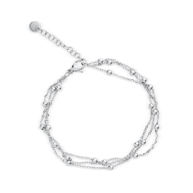 Three-layer chain bracelet with beads
