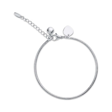 Heart and bell charm bracelet, 17–20 cm