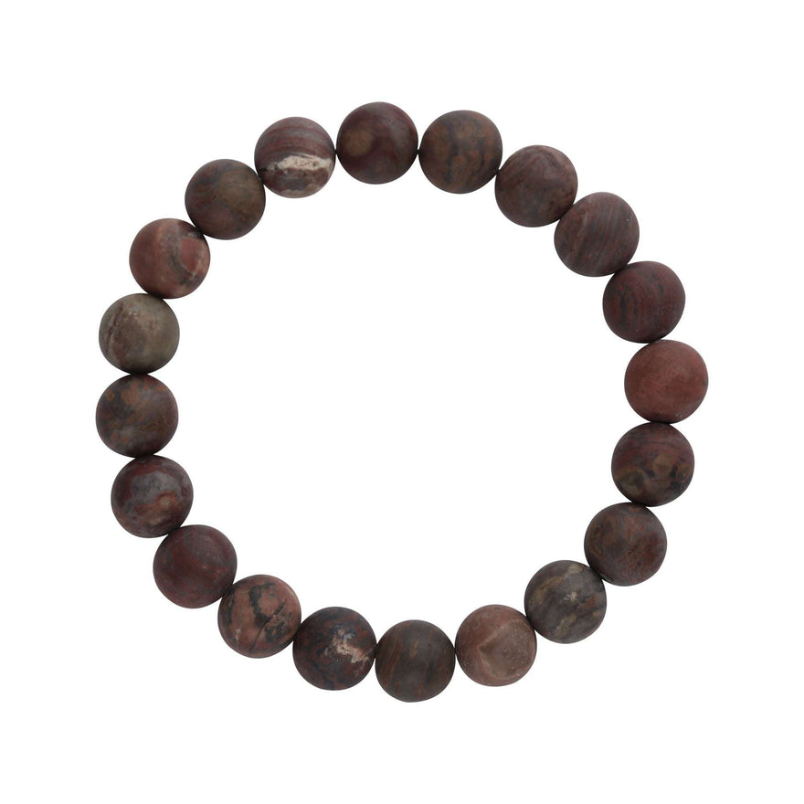 Red-brown agate bead bracelet, 18 cm