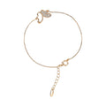 Fine gold-tone Venetian chain bracelet with a cubic zirconia butterfly