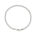 Minimalist silver-tone Love chain bracelet with a lobster clasp