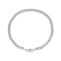 Platinum-plated Rombo chain bracelet with a lobster clasp on white