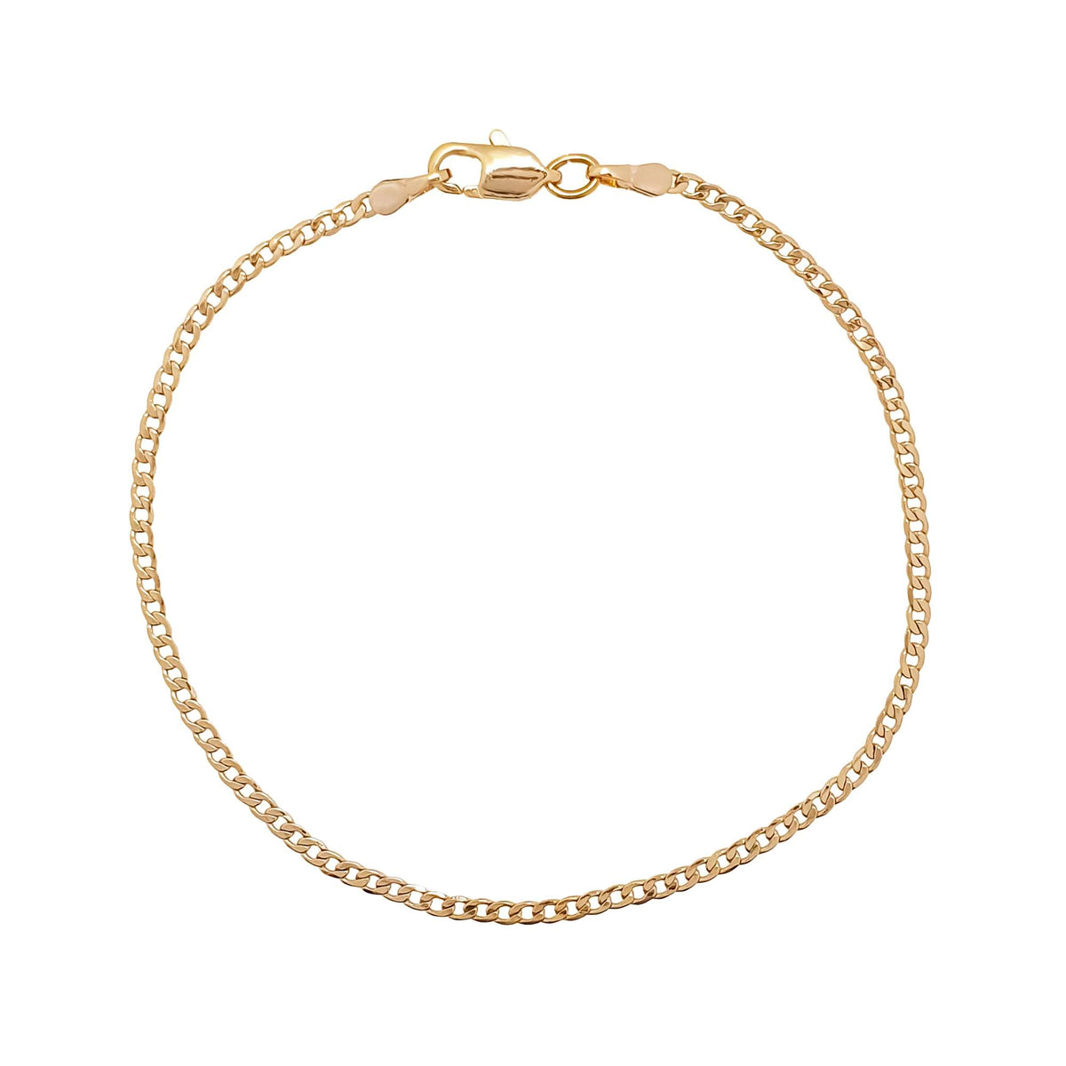 Fine gold-plated curb chain bracelet with a lobster clasp