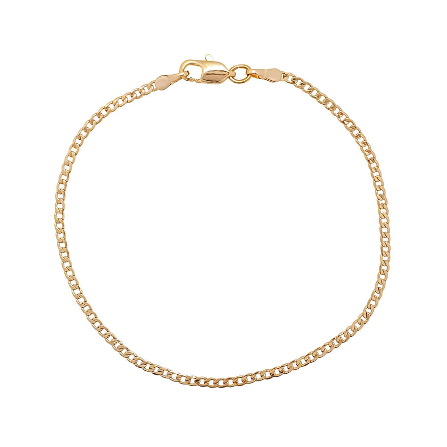 Fine curb chain bracelet, 2 mm