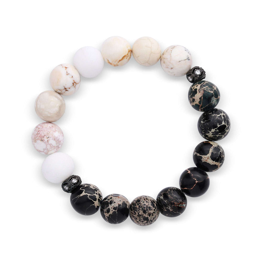 White nephrite and magnesite bracelet