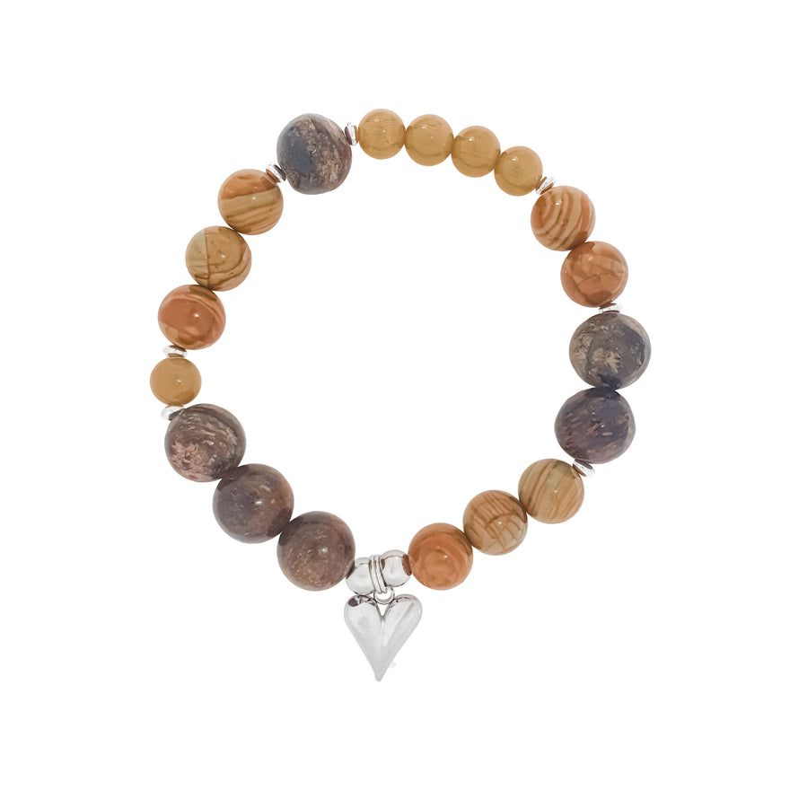 Bronzite and tiger jasper bracelet