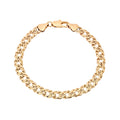 Gold-plated 6.4 mm Rombo weave bracelet with a lobster clasp