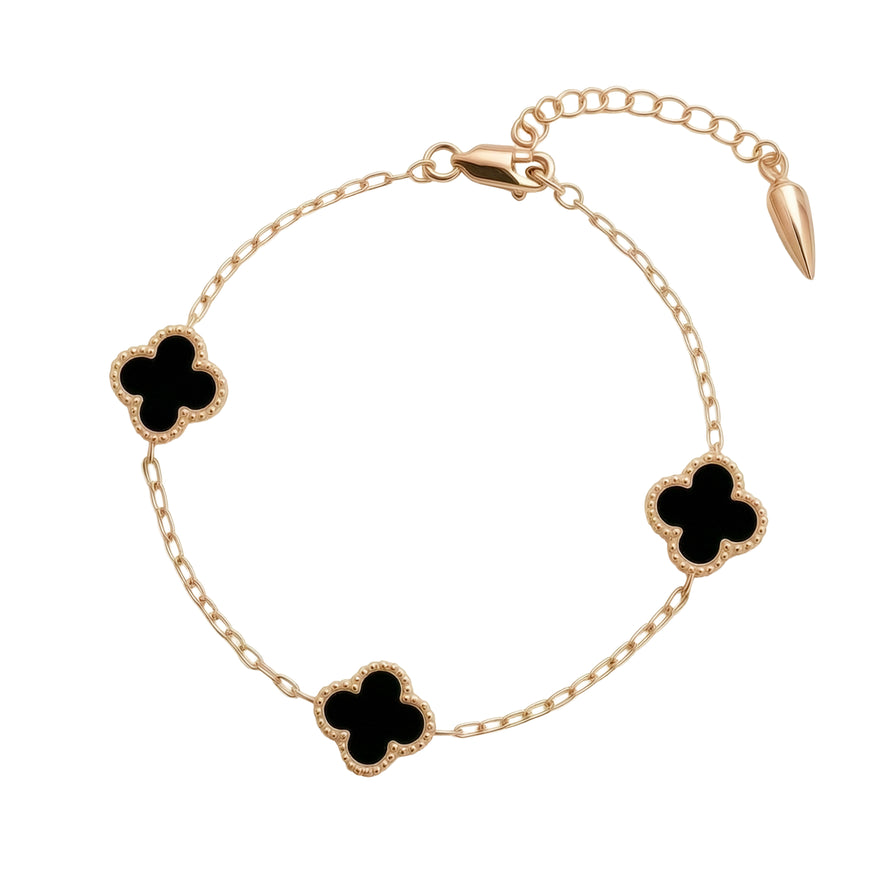 Four-leaf clover chain bracelet