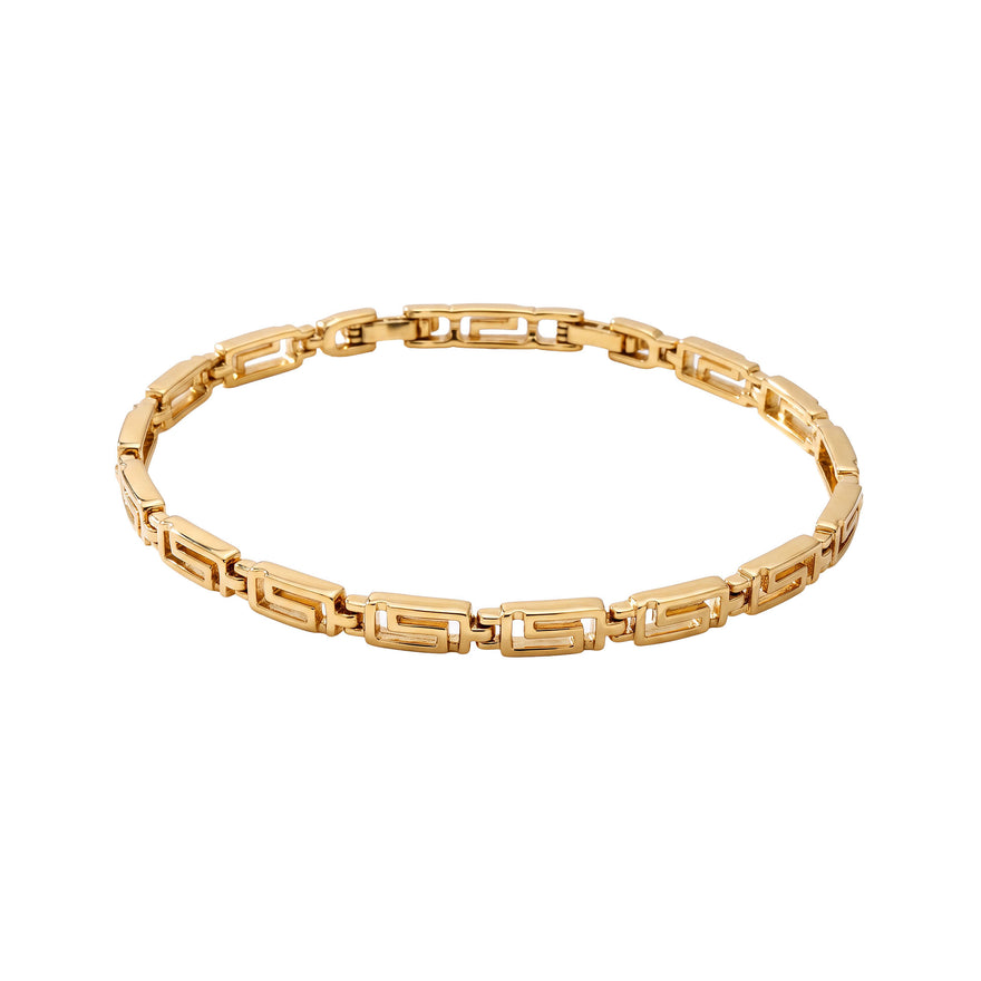 Greek meander link bracelet, 4 mm