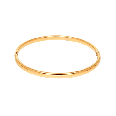 Smooth hinged bangle bracelet, 4 mm