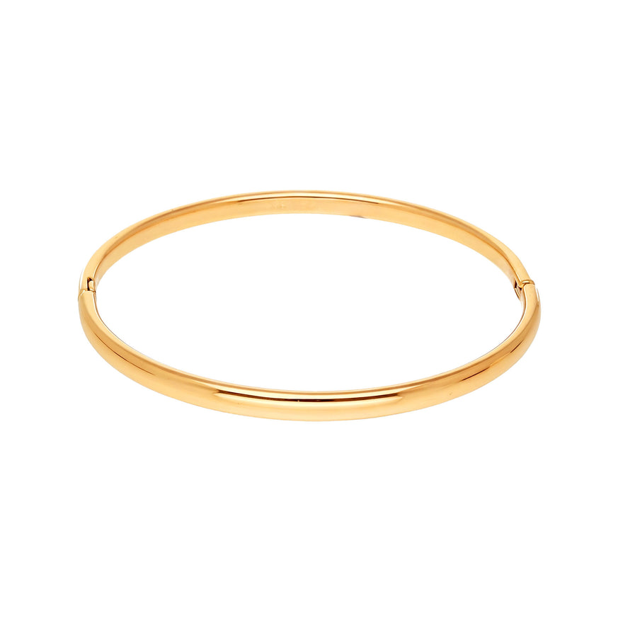 Smooth hinged bangle bracelet, 4 mm