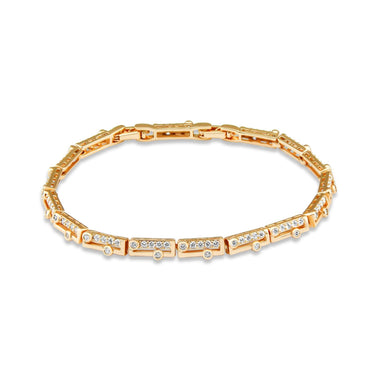 Sparkling rectangular link bracelet