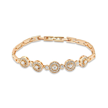 Cubic zirconia cluster link bracelet