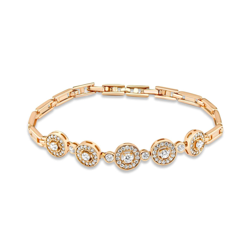 Cubic zirconia cluster link bracelet
