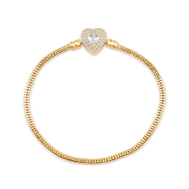 Heart clasp snake chain bracelet