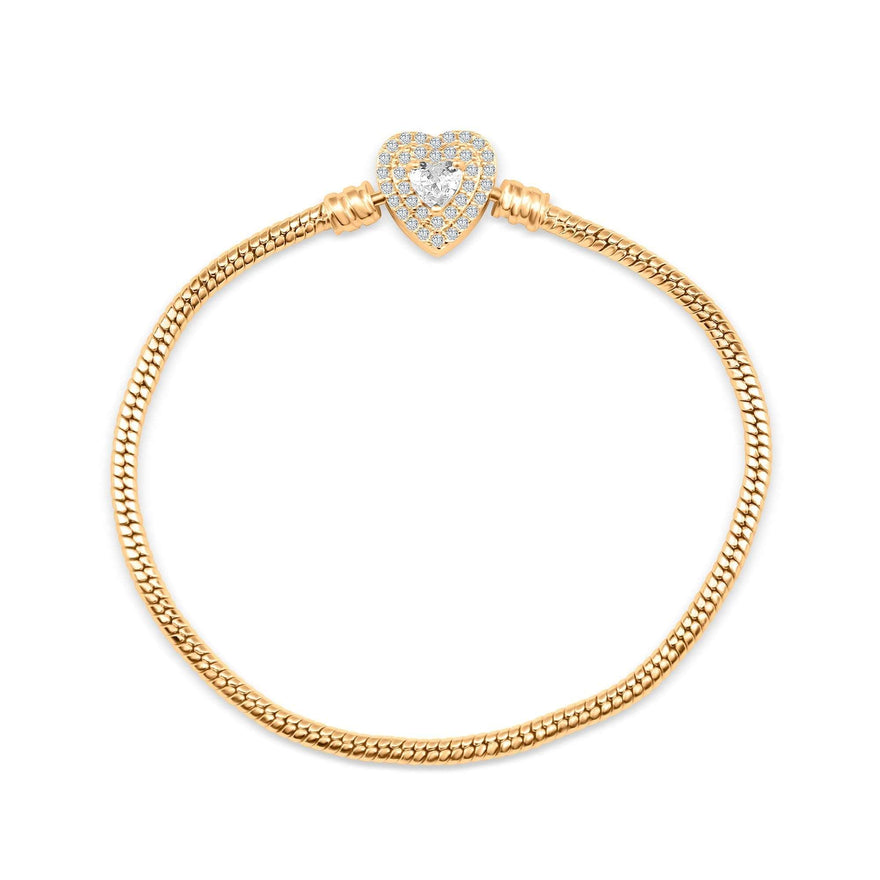Heart clasp snake chain bracelet