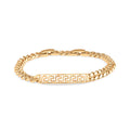 Gold-plated chain bracelet with a rectangular openwork Greek meander plate