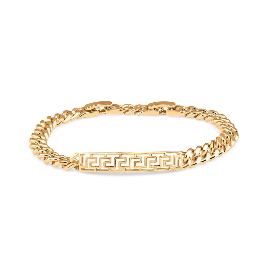 Greek key plate chain bracelet, 19 cm