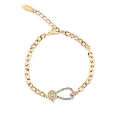 Teardrop clasp bracelet with oval links