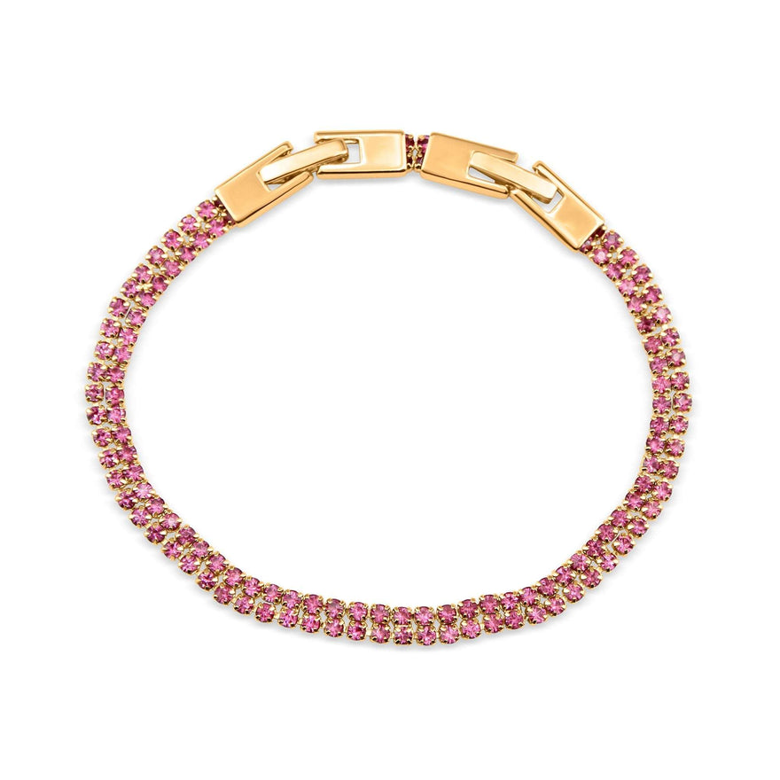 Pink cubic zirconia tennis bracelet
