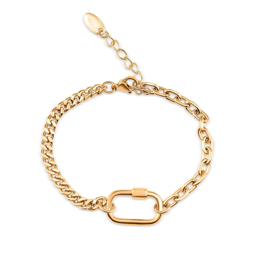 Carabiner link bracelet, 17–20 cm