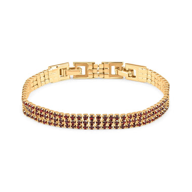 Red two-row tennis bracelet, 6 mm