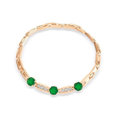 Pink or green hexagon crystal bracelet